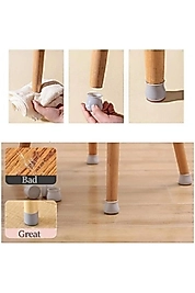 12 Adet Silikon Yuvarlak Sandalye Masa Mobilya Ayak Kapağı Koruyucu Kapak Her Eve Lazım