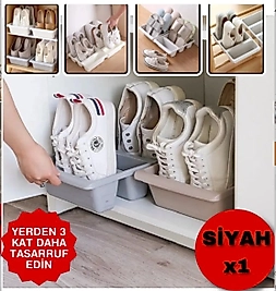 Beyaz Diyojen 3 Bölmeli Dikey Ayakkabı Terlik Rampası Organizer Düzenleme
