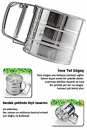 Metal Lüx Paslanmaz Çelik Pratik Un Eleği Pasta Malzemeleri