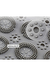 Masajlı Silikon Banyo Paspası Vantuzlu Banyo Ve Duş Kaydırmazı Gri Renk Kaydırmaz