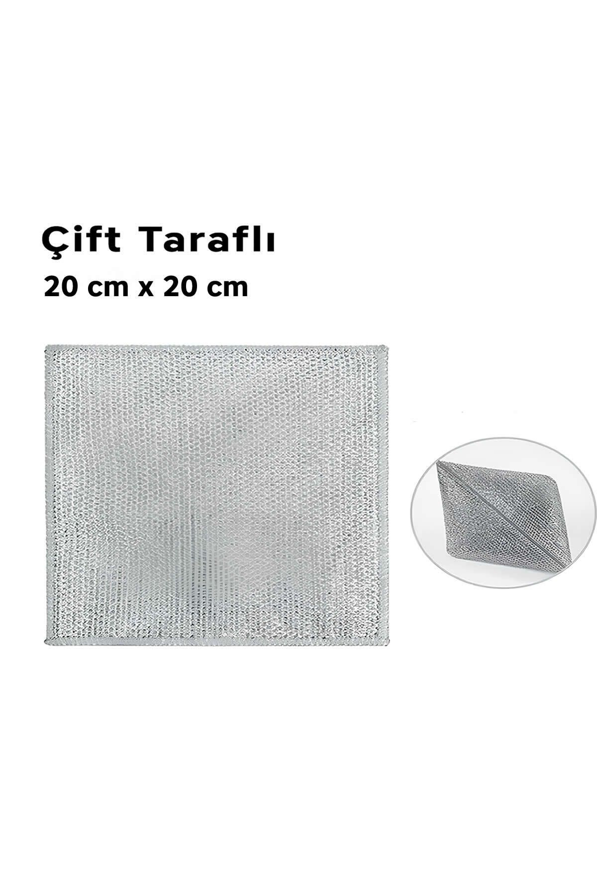 3 Adet Çift Taraflı Çok Amaçlı Tel Temizlik Bezi | Mutfak, Lavabo, Tezgah, Ocak Bezi 20x20 Cm