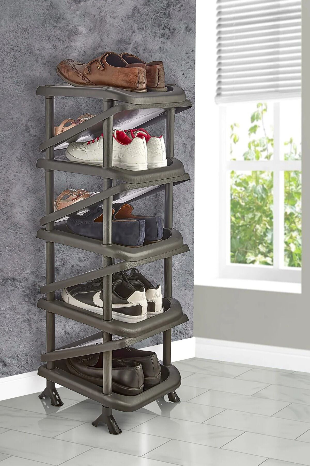 9 Raflı Zikzak Ayakkabılık , Ayakkabı Düzenleme Depolama Organizer