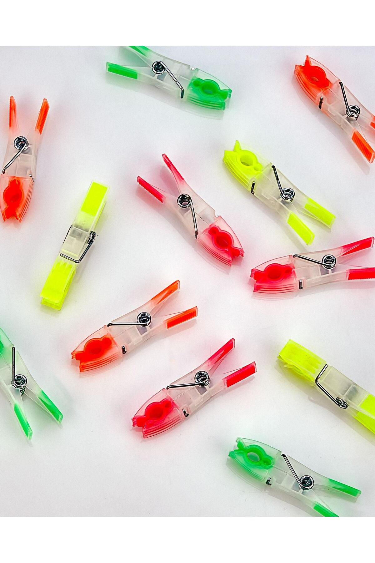 24 Adet Kırılmaz Yaylı Silikon Tutma Saplı Lüx Çamaşır Mandalı Rüzgar Geçirmez Mandal