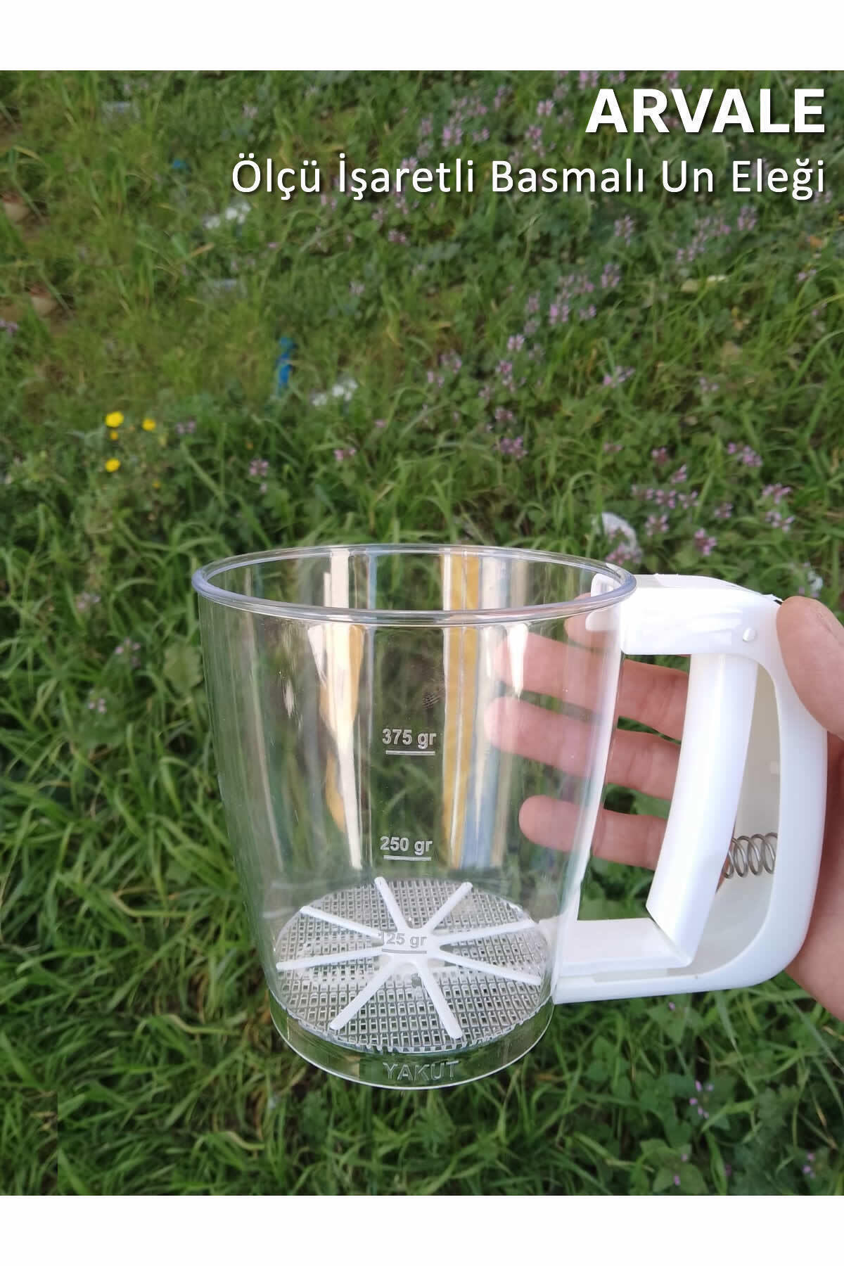 Ölçü İşaretli Pratik Basmalı Un Eleği | Beyaz