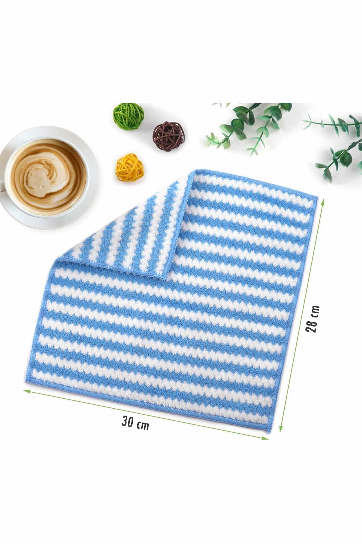 6 Adet Mikrofiber Bez 28x30, Süper Emici Mercan Polar Kumaş, Koku Yapmaz, Nem ve Bakteri Önler Çeyiz