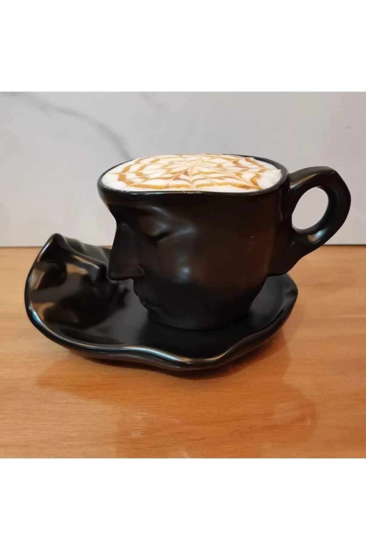 Iskandinav Yüz Şekilli Fincan Takımı 1 Adet 110 ml - Kupa Kahve Fincan Takımı Arv0721