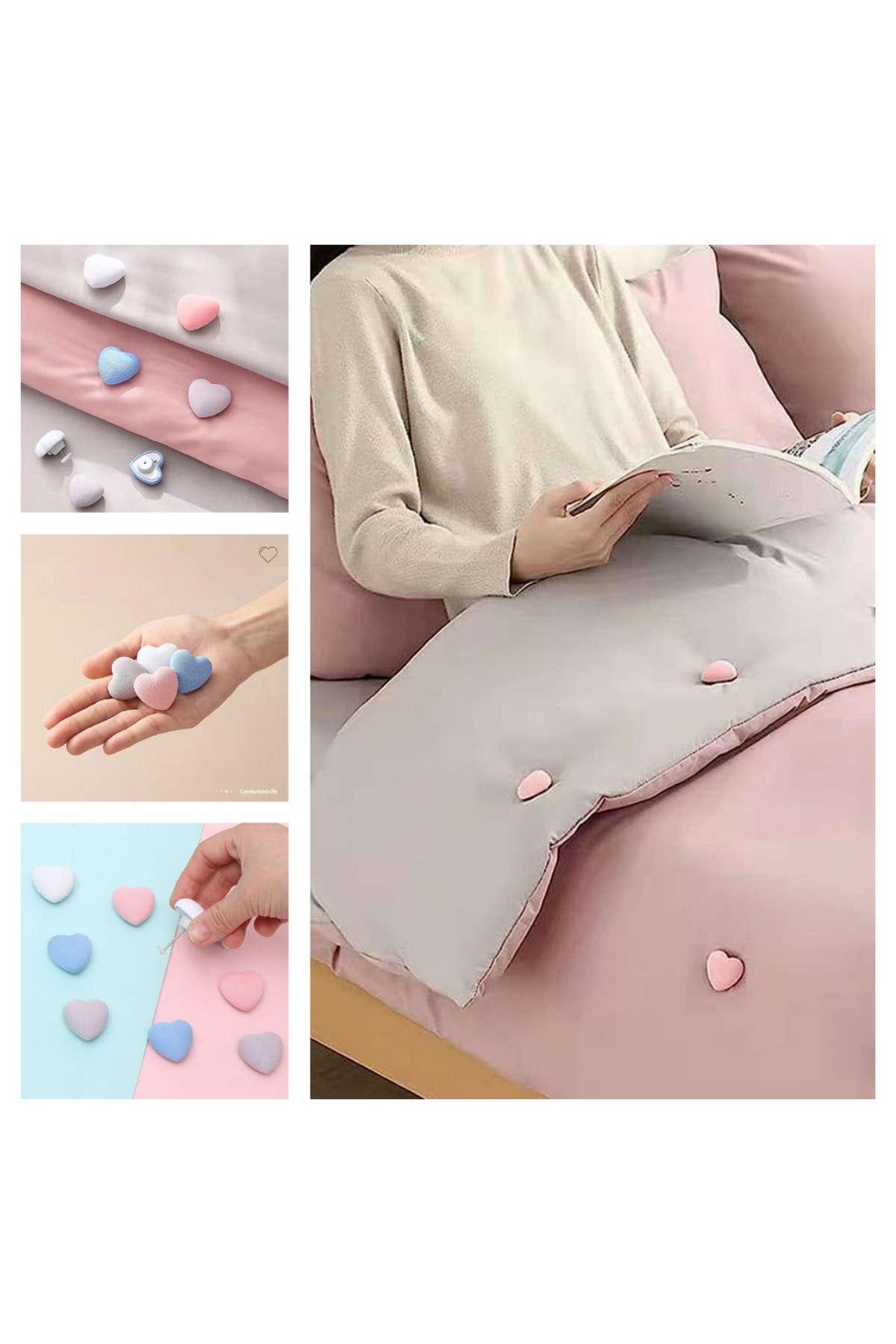 Kalpli 8'li Yorgan Nevresim Sabitleme Iğnesi Düğmeli Klips Çarşaf Yorgan Kılıfı Sabitleyici