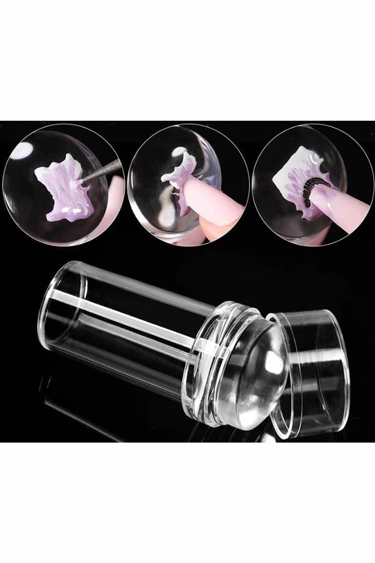 Tırnak Baskı Aparatı Silikon Başlıklı Stamper Baskı French Baskı Aparatı Tırnak Süsleme Desen Verme