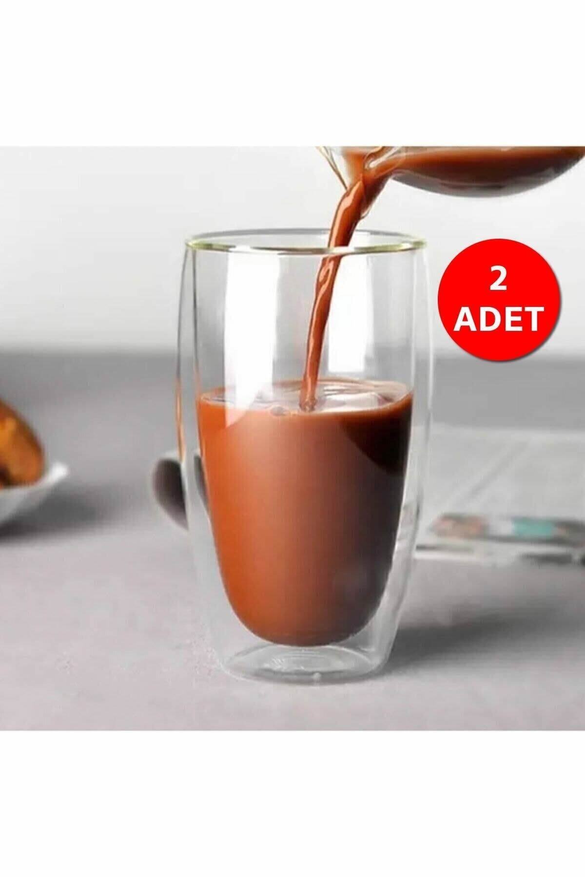 2 Adet Çift Camlı Çift Cidarlı Bardak 500 ml | 2 Adet