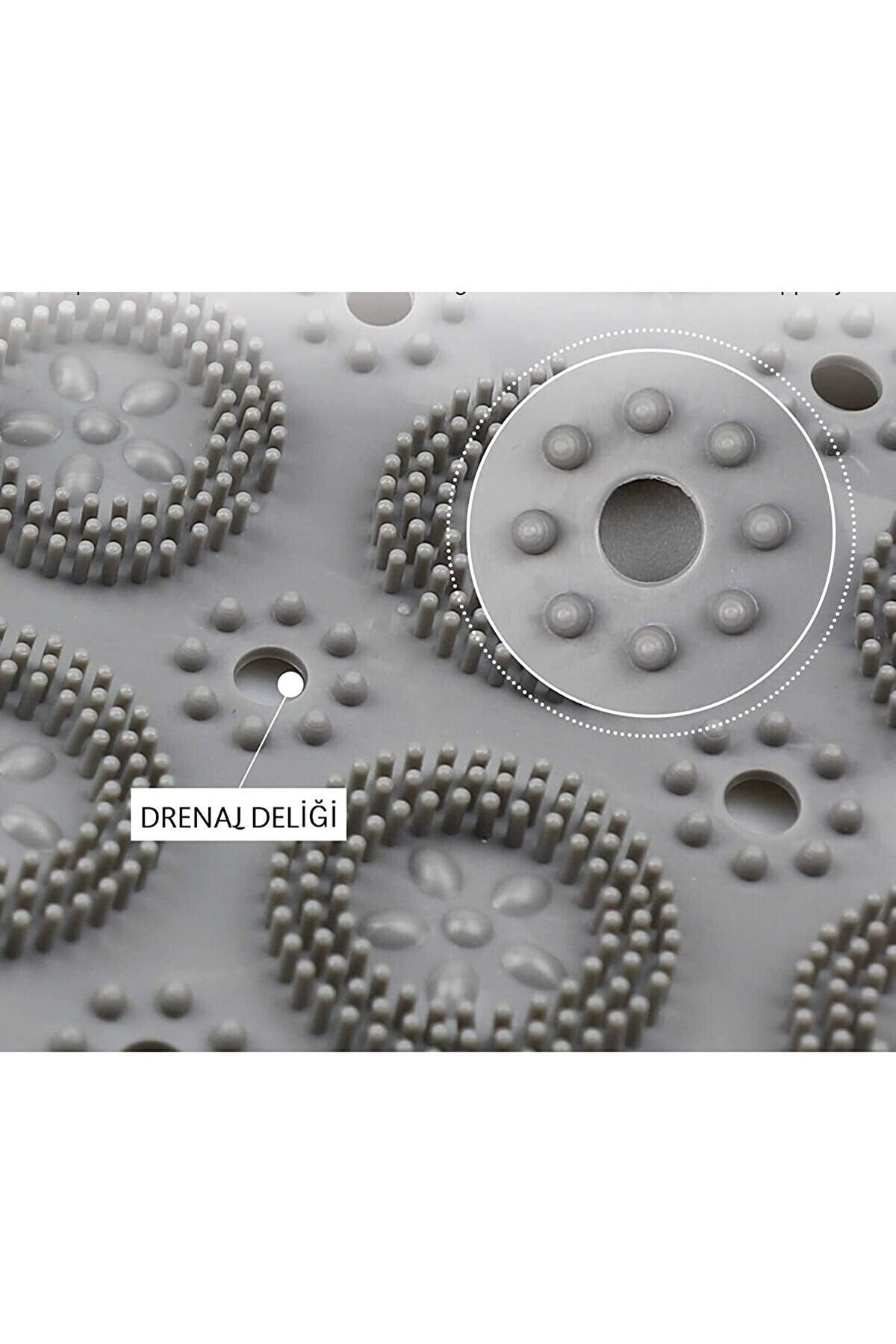 Masajlı Silikon Banyo Paspası Vantuzlu Banyo Ve Duş Kaydırmazı Gri Renk Kaydırmaz